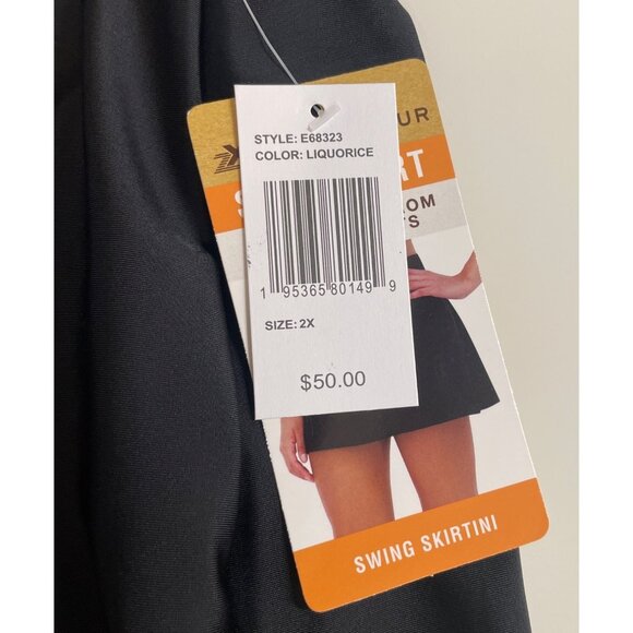 ZeroXposur Womens Size 2X Black UPF 30+ Quick Dry Sport Swim Swing Skirtini - Picture 6 of 10